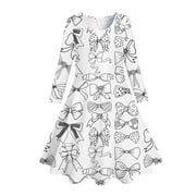WEAIXIMIUNG Girls Summer Dresses Size 12/14 Kids Handmade Doodle Sketch Coloring Fundiy Hand Painted Party Dresses Dresses M